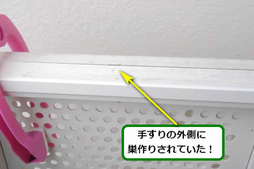 アシナガバチ駆除ベランダ手すり